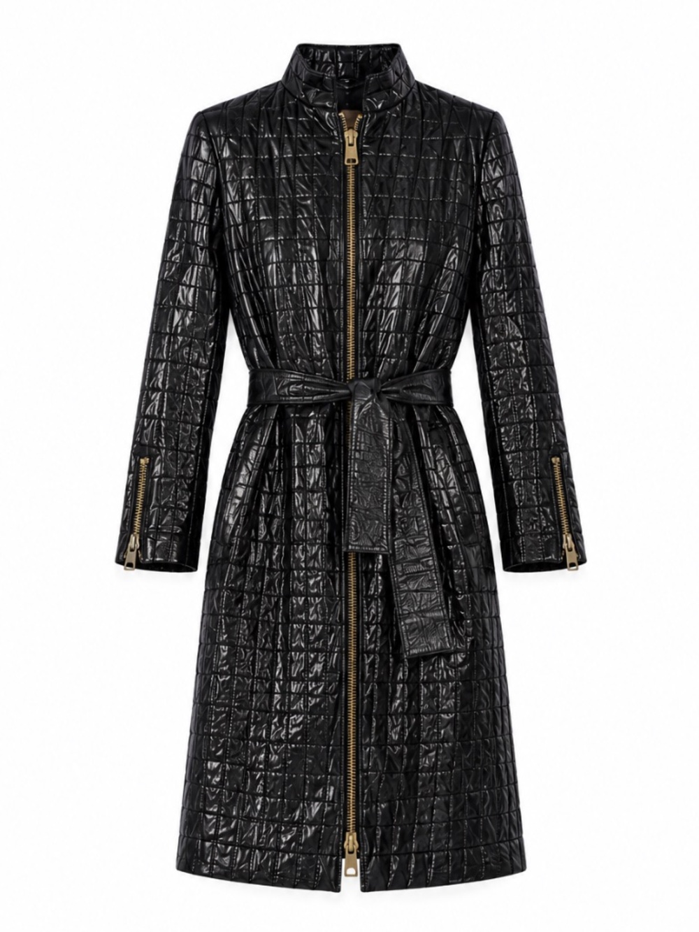 NEW Yves Saint Laurent Rive Gauche 2006 Stefano Pilati Black Jacquard Belted Zip